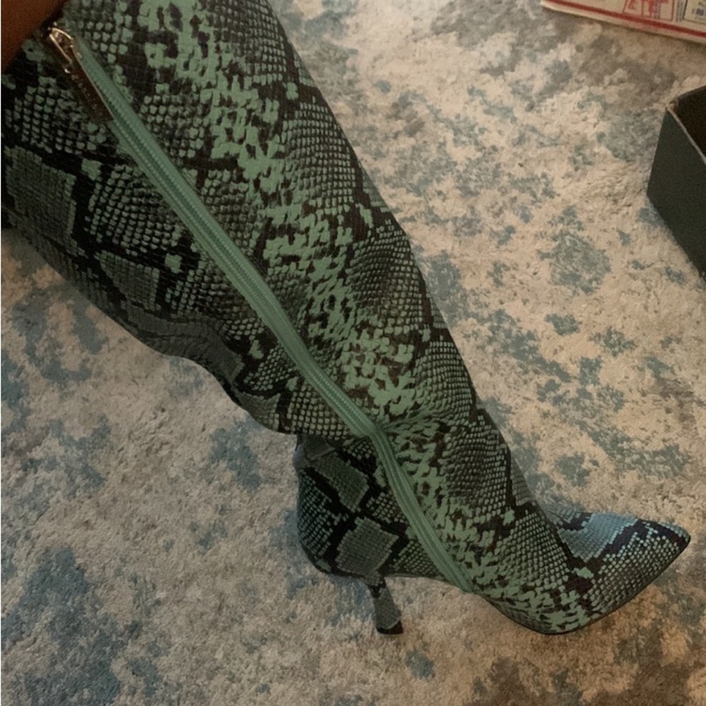 Teal blue boots